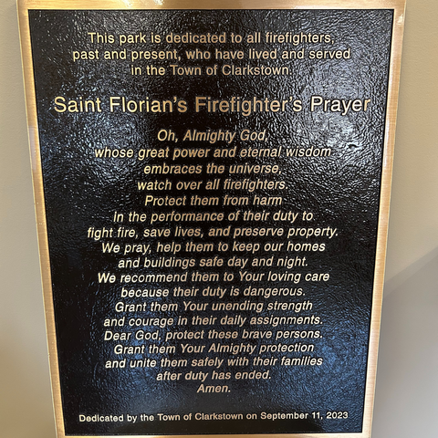 Firefighter's Prayer Memorial Plaque