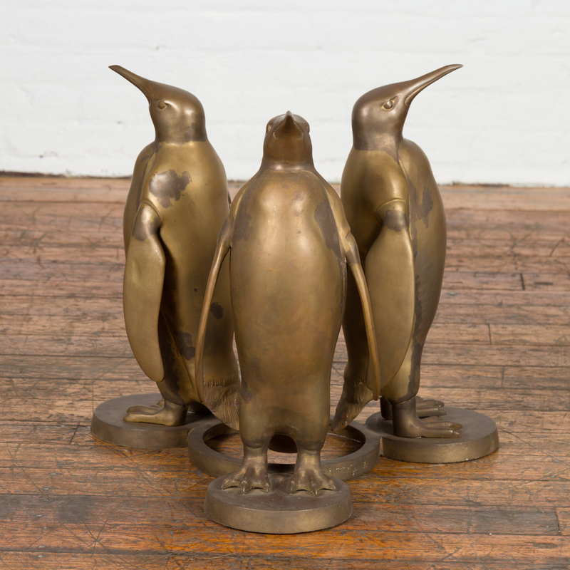 Gold Triple Penguin Table Base