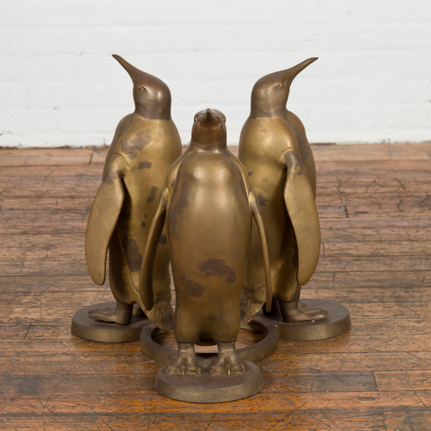 Gold Triple Penguin Table Base