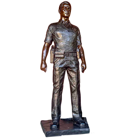 Bronze Police Officer Statue
