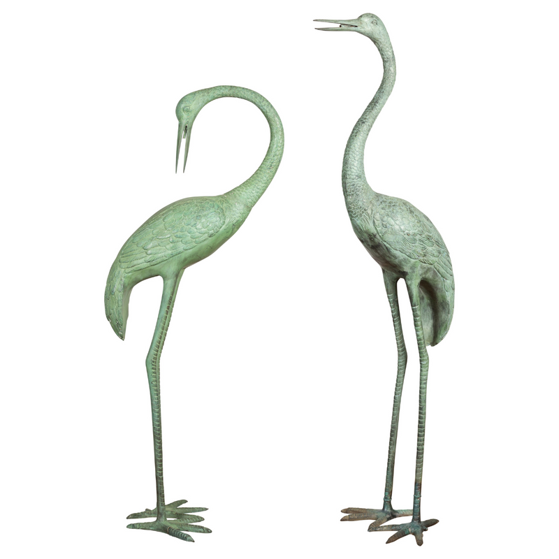 Pair of Mint Green Cranes