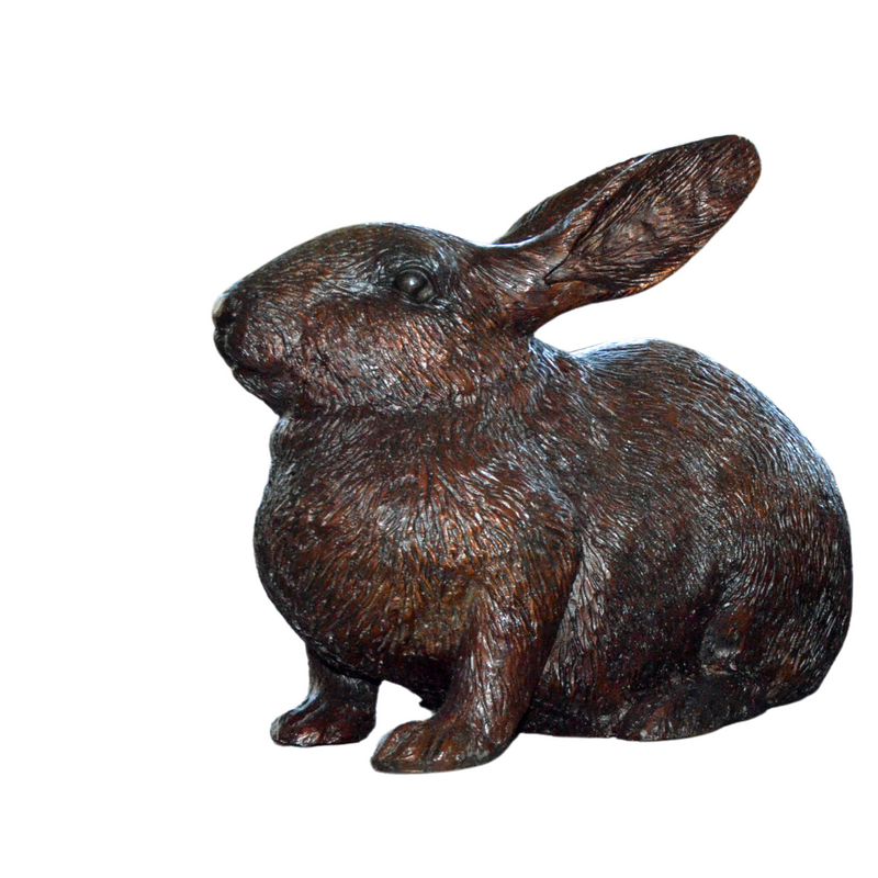 Pair of Life-size Bronze Rabbit Statues on Bronze Bases | Randolph Rose ...