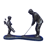Tabletop Golf Statue, Golfer & Caddie