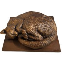 Curled Up Cat Statue