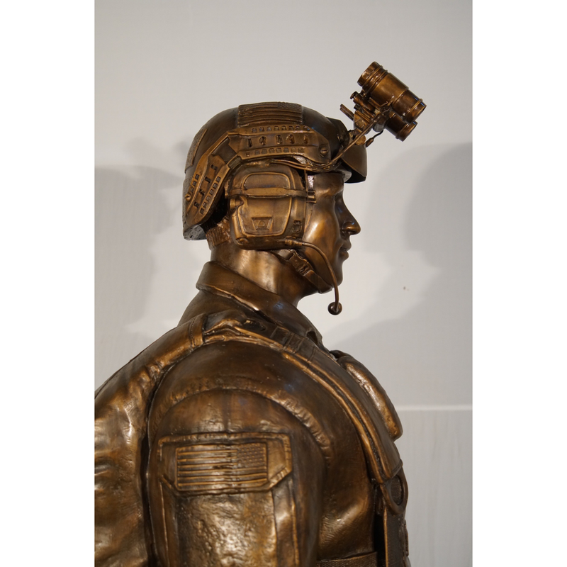 Custom Bronze Soldier Statue of a Military Freefall Jumper