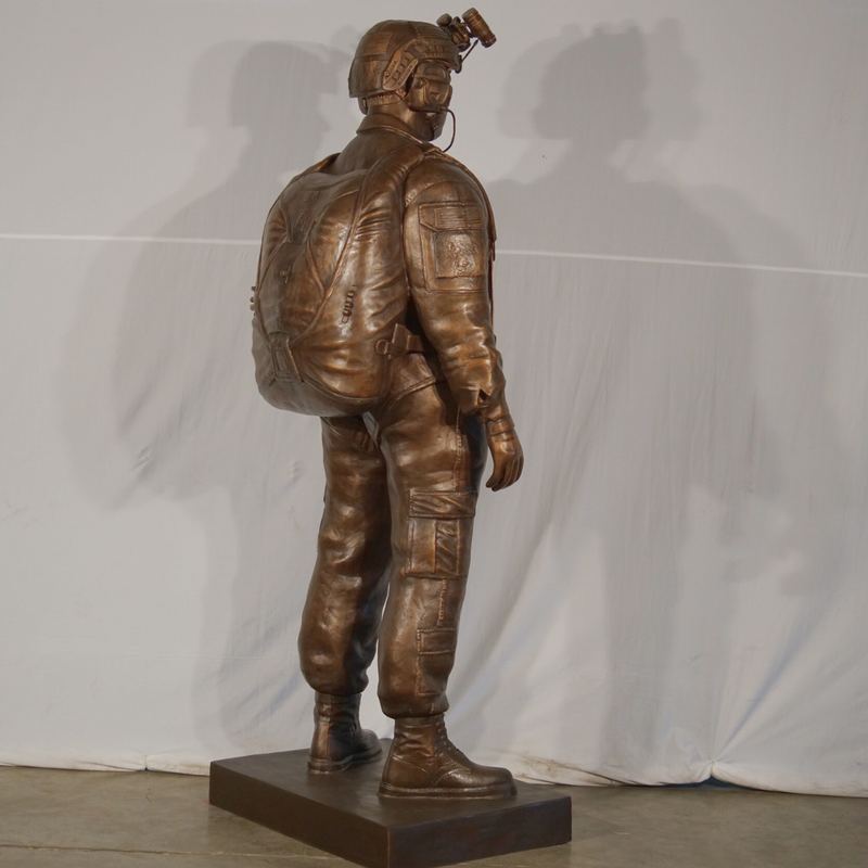 Custom Bronze Soldier Statue of a Military Freefall Jumper