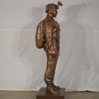 Custom Bronze Soldier Statue of a Military Freefall Jumper