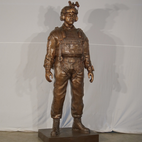 Custom Bronze Soldier Statue of a Military Freefall Jumper