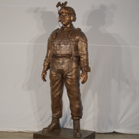 Custom Bronze Soldier Statue of a Military Freefall Jumper