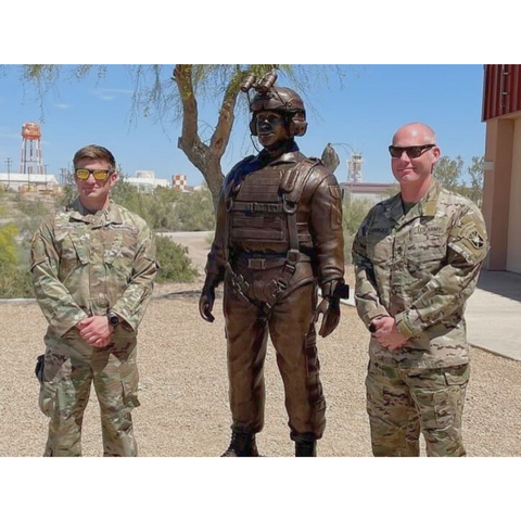 Custom Bronze Soldier Statue of a Military Freefall Jumper