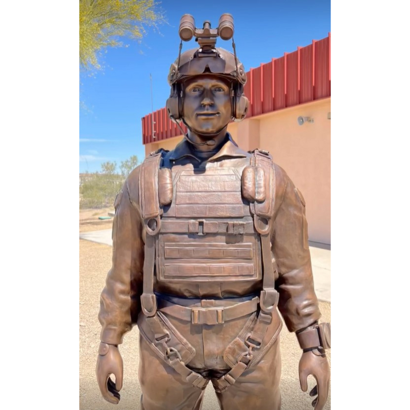 Custom Bronze Soldier Statue of a Military Freefall Jumper