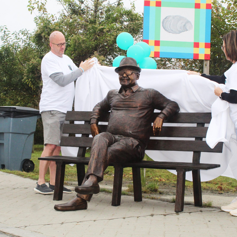 Man Sitting on Park Bench Relaxing, Gerald Donovan