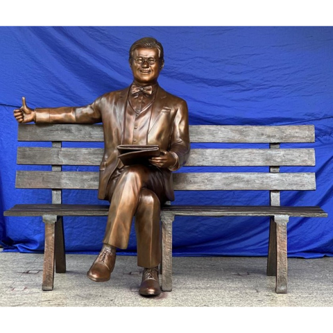 Man Sitting on Park Bench with Newspaper, Michael Yun