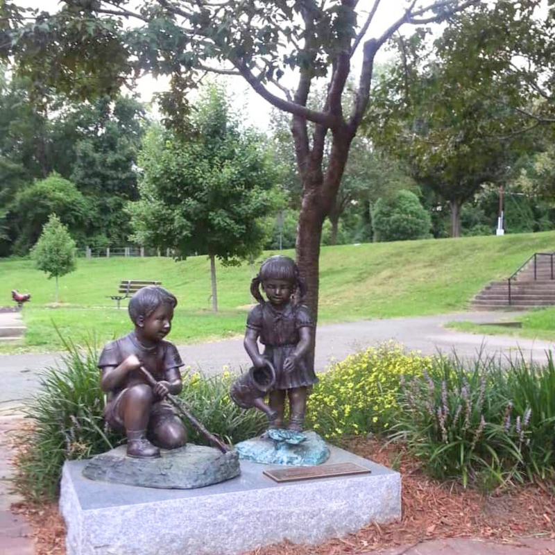 Spring Gardening Girl with Watering Can