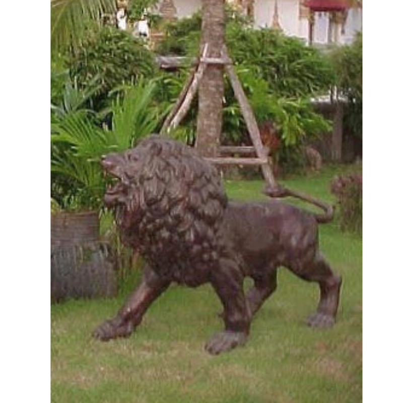 Pair of Roaring Lions Standing