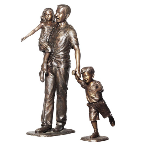 Family Statue of Dad & Kids