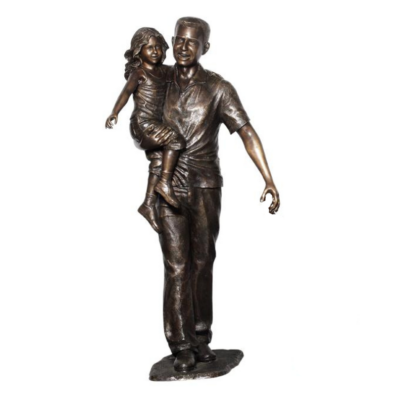 Family Statue of Dad & Kids