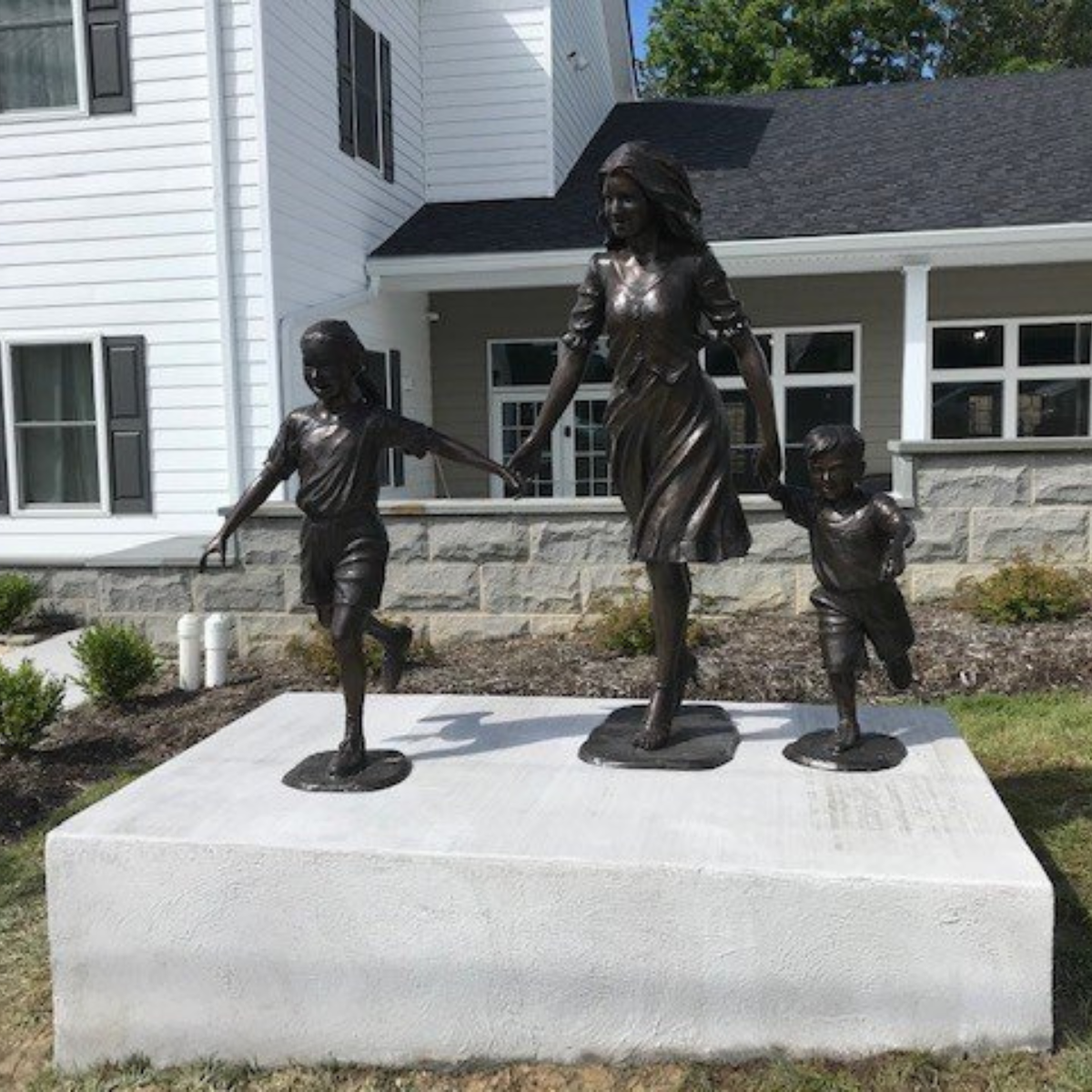 Bronze Family Statue Set of Mom & Two Kids | Randolph Rose Collection