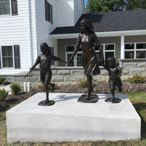 Family Statue of Mom & Kids