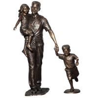 Family Statue of Dad & Kids