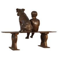 Custom Boy & Dog on Bench