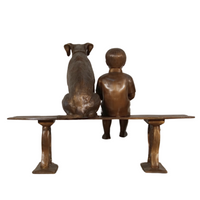 Custom Boy & Dog on Bench