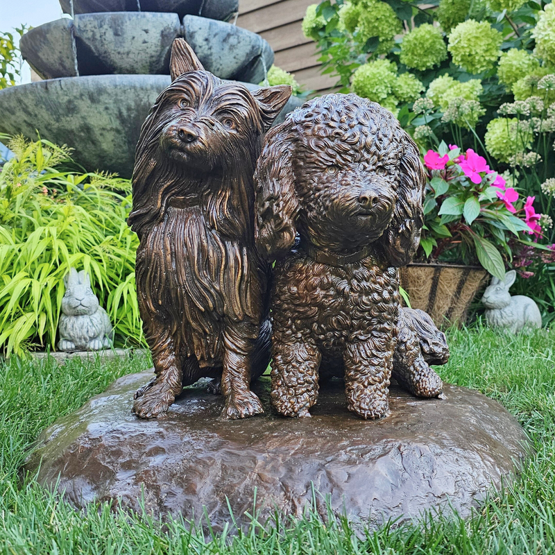 Bailey & Daisy Terrier & Poodle Statue