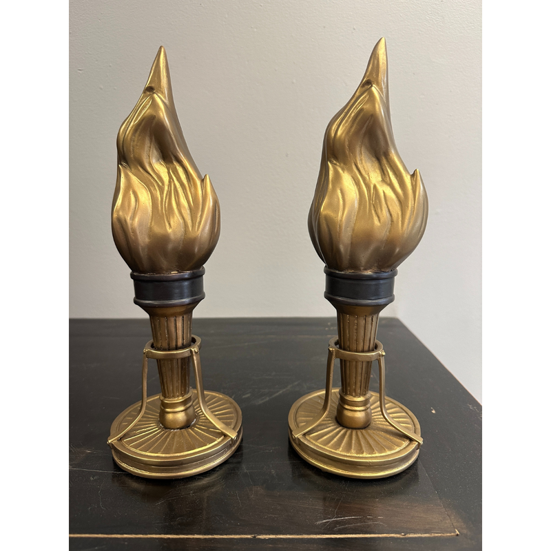 Pair of Bronze Torches