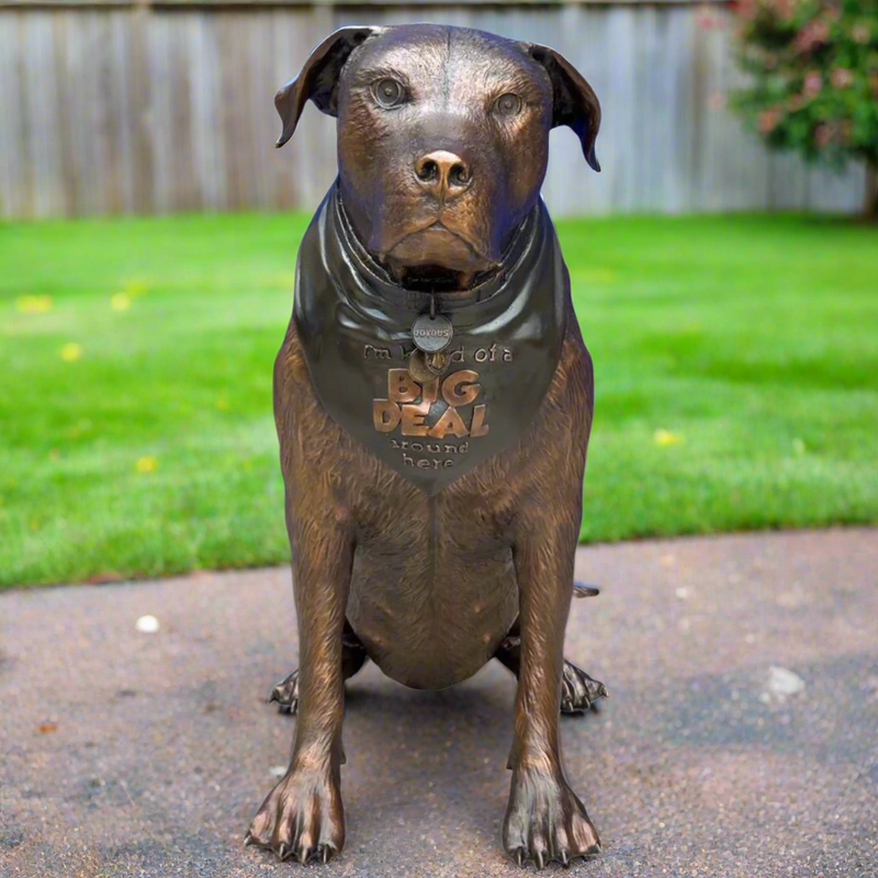 Joyous Pitbull Dog Statue