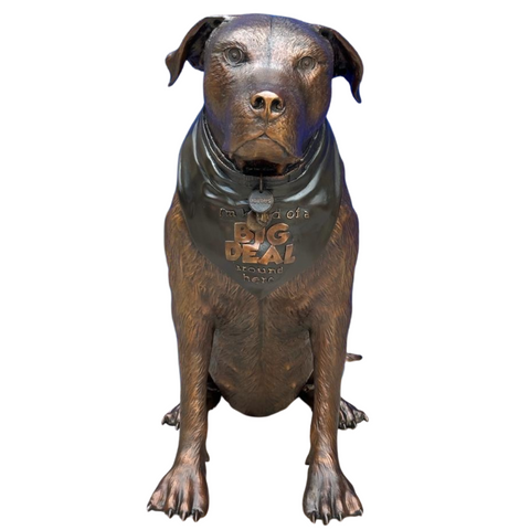 Joyous Pitbull Dog Statue