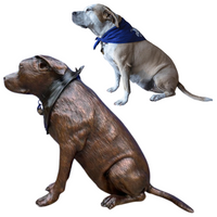 Joyous Pitbull Dog Statue