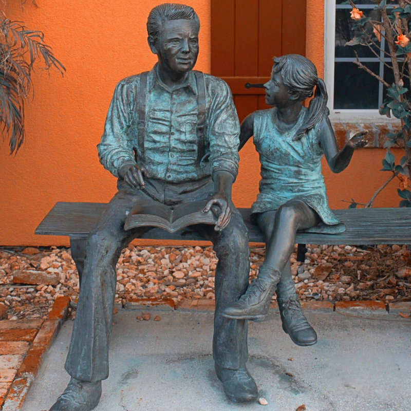 Talking Times Bronze Reading Statue