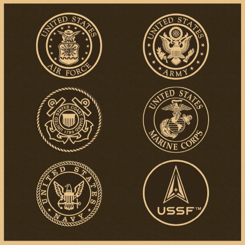 Set of Bronze Plaques of the Six U.S. Military Seals