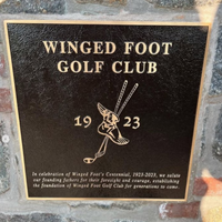 Dedicational Bronze Plaque for Winged Foot Golf Club