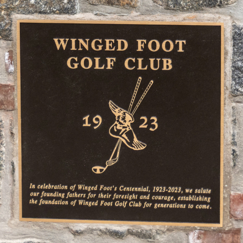 Dedicational Bronze Plaque for Winged Foot Golf Club