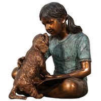 Puppy Kisses Bronze Dog Statue