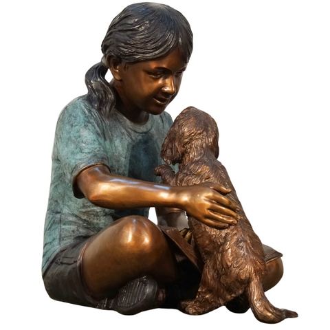 Puppy Kisses and Reading Statue