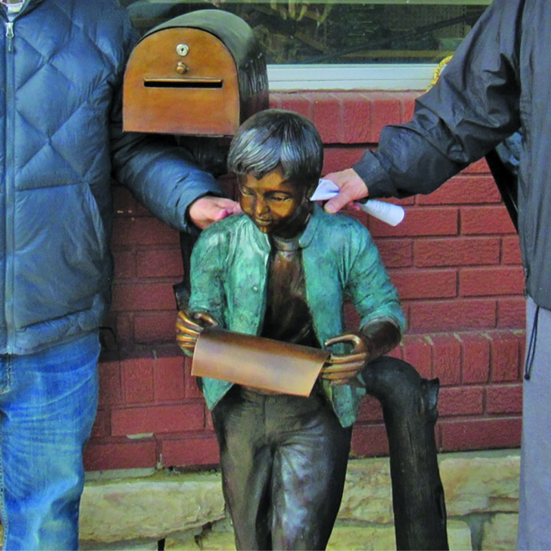 Pen Pal Letters Bronze Statue