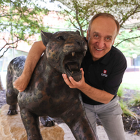 Bronze Roaring Jaguar Statue