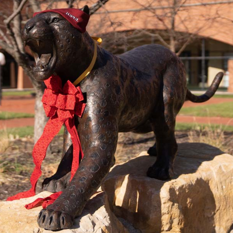Bronze Roaring Jaguar Statue