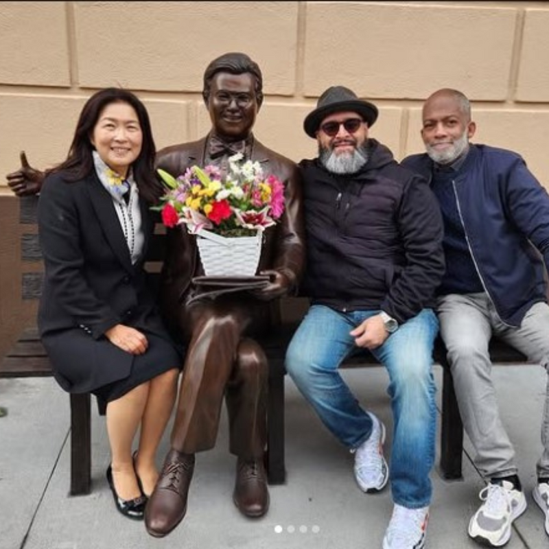 Custom Bronze Statue of New Jersey Councilman Michael Yun on Bench