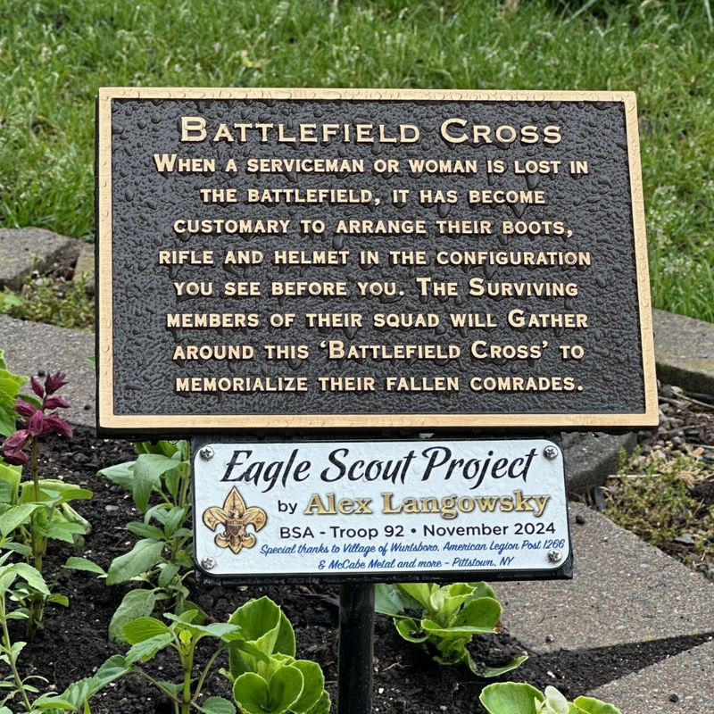 Battlefield Cross Bronze Plaque