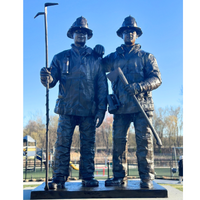 Foley Brothers Pair of Custom Bronze Firefighter Statues