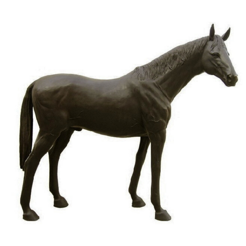 Bronze Thoroughbred Horse Statue Right Facing