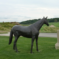 Bronze Thoroughbred Horse Statue Left Facing