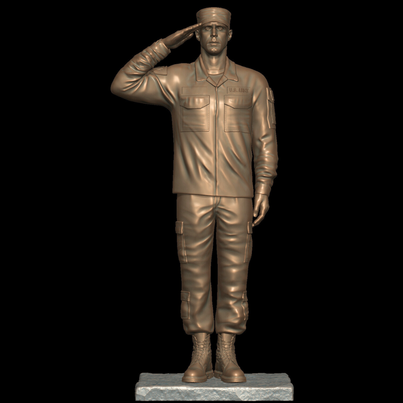 Saluting Army Soldier Statue