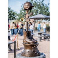 Bronze Fallen Soldiers Battlefield Cross Statue