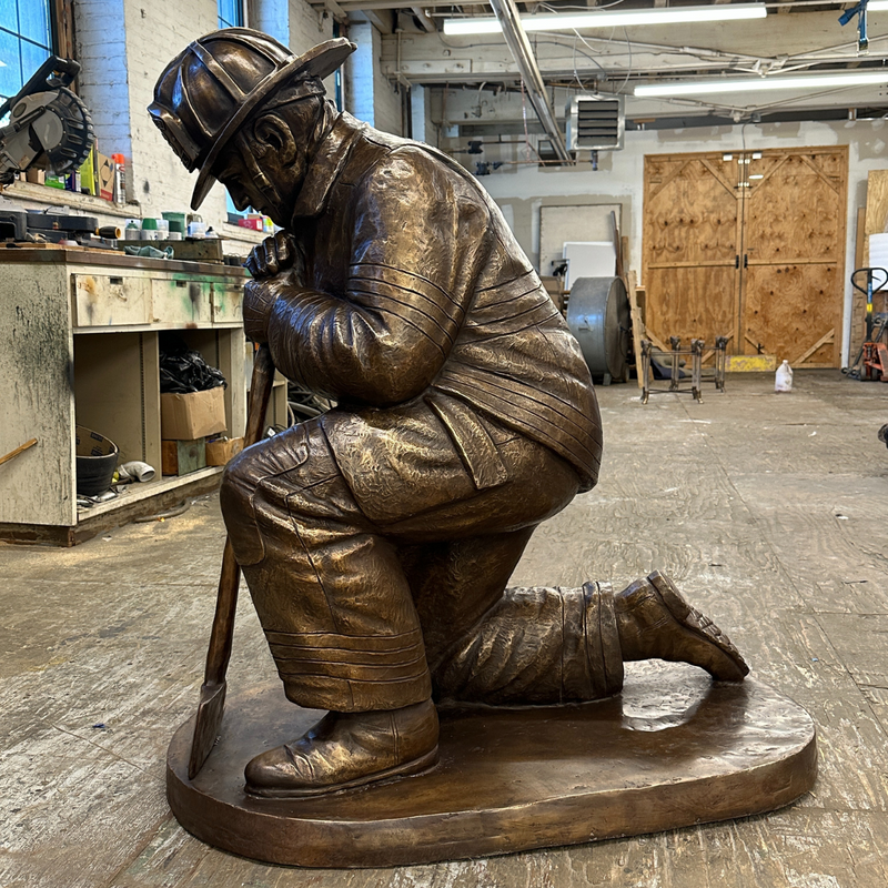 Moment of Silence Bronze Firefighter Memorial Statue