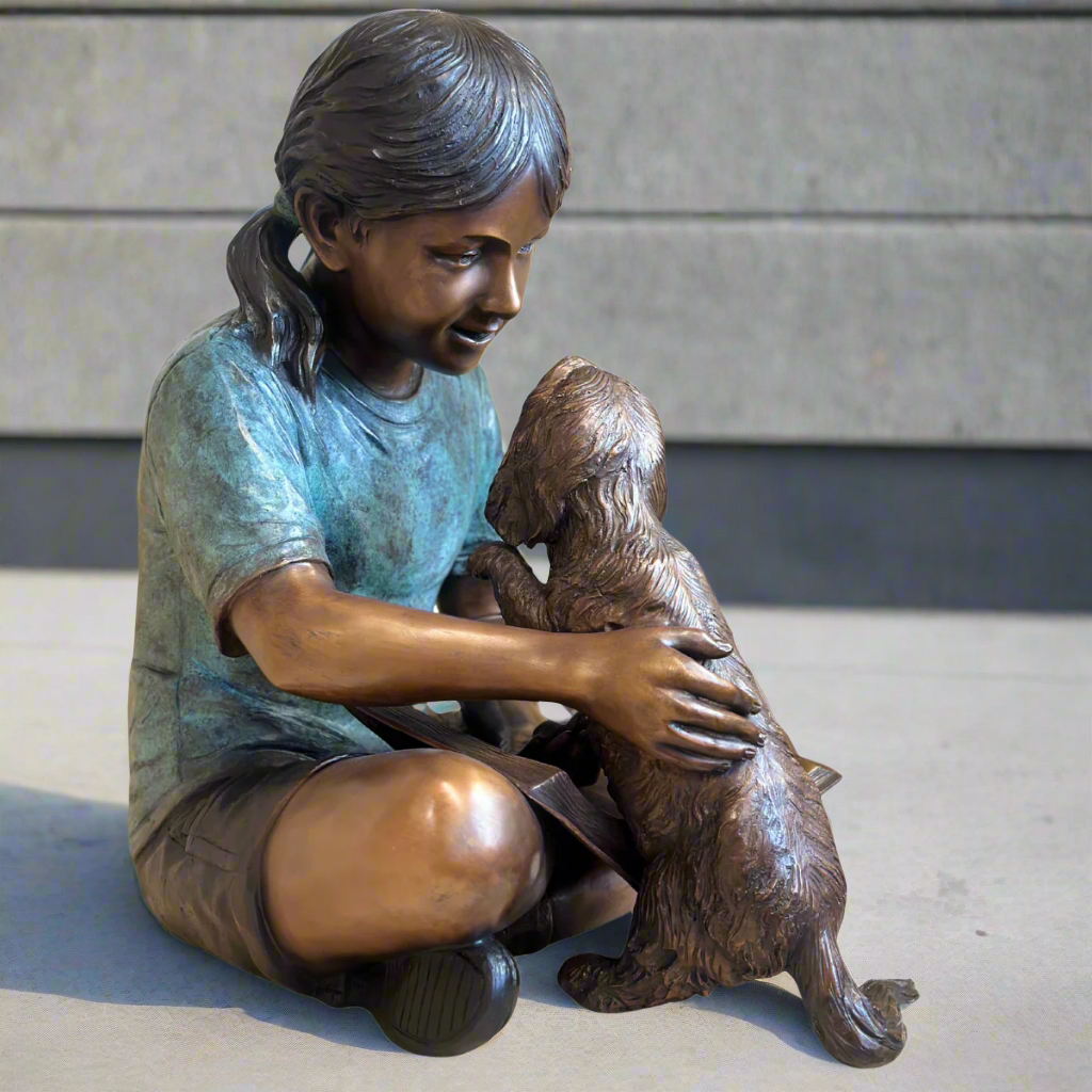 Puppy Kisses and Reading Statue