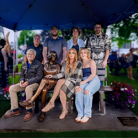 Custom Bronze Statue of Cathy Lee on Park Bench
